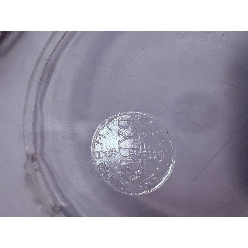 Pyrex Clear Glass Etched Floral Casserole Dish with Silver Filigree Cradle Antq - Picture 5 of 12